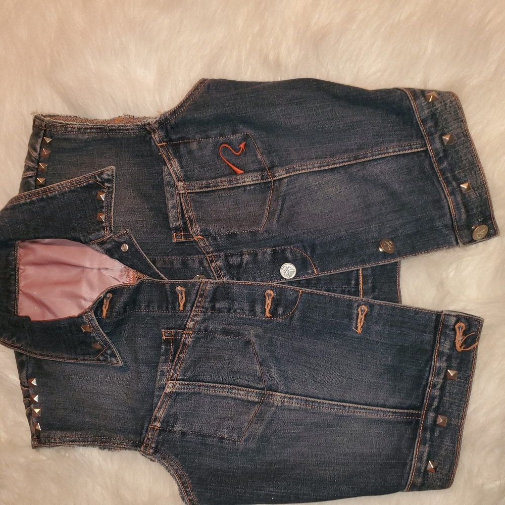 Custom made jean vest fetish